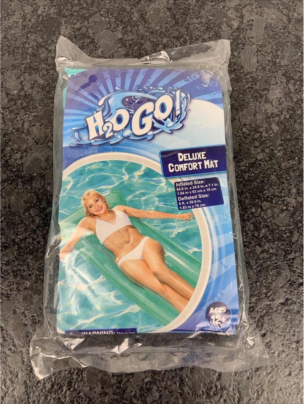 H2O Go! Inflatable Pool Lounge Mat Beach Air Mattress Floaty Raft Teal Green NEW